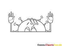 Malvorlage Virus Hände hoch