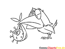 Rabe Clipart schwarz-weiss