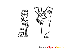 Untersuchung beim Arzt Bild, Zeichnung, Clipart, Cartoon