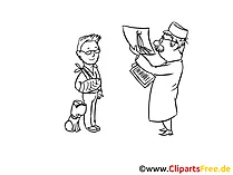 Untersuchung beim Arzt Bild, Zeichnung, Clipart, Cartoon