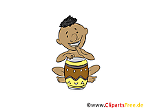 Afrikanische Trommel spielen Clipart, Bild