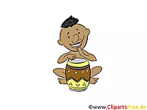 Afrikanische Trommel spielen Clipart, Bild