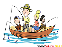 Angeln, Familie Clipart, Illustration, Bild