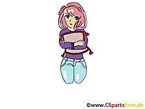 Anime cartoon girl clip art