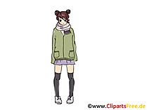 Anime Girl Bild, Clipart, Comic, Cartoon, Grafik
