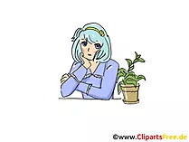 Anime und Manga Madchen Bild, Clipart, Comic, Cartoon, Grafik