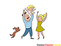 Clipart junge Familie mit Baby