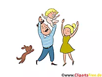 Clipart junge Familie mit Baby