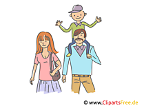 Familie Illustration, Clipart, Bild
