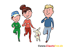 Familie treibt Sport Clipart, Illustration, Bild