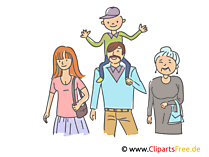 Familienbild Clipart, Illustration, Bild