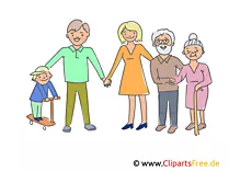 Große Familie Clipart, Illustration, Bild