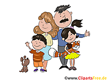 Große Familie Comic, Cartoon, Clipart, Illustration