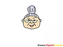 Grossmutter Clipart, Bild, Cartoon, Comic, Illustration gratis