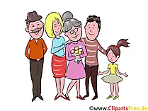 Großmutter, Großvater, Eheleute, Kinder Clipart, Illustration, Bild