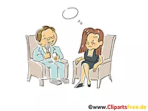 Interview mit Schauspielerin Clipart, Bild, Illustration