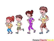 Joggen, Familie, Sport Clipart, Illustration, Bild