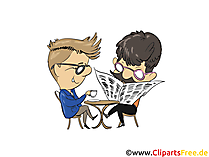 Kafee trinken am Nachmittag Bild, Clipart, Illustration