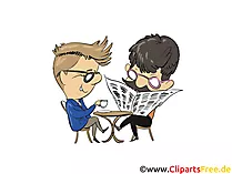 Kafee trinken am Nachmittag Bild, Clipart, Illustration