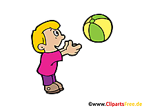 Kind spielt mit Ball Clipart, Bild, Illustration, Cartoon gratis