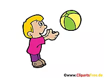 Kind spielt mit Ball Clipart, Bild, Illustration, Cartoon gratis