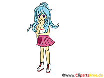 Manga Girl Clip Art, Illustration, Pic