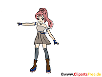Manga Girl Illustration, Comic, Bild, Clipart free