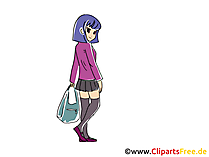 Manga Mädchen Bild, Clipart, Comic, Cartoon, Grafik