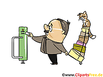 Mann und Katze Bild, Clipart, Illustration