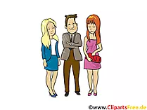 Mann und zwei Frauen - Menschen, Menschenbilder, Cliparts Menschen