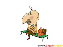 Mensch wartet auf einen Bus an Haltestelle Clipart, Bild, Illustration