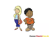 Nettes Mädchen und junger Mann - Menschen, Menschenbilder, Cliparts Menschen