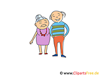 Oma und Opa Clipart, Bild, Illustration