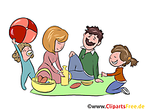 Picknick, Ausflug Clipart, Illustration, Bild