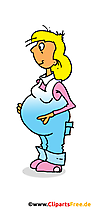 Schwangere Frau in Schwangerschaftshose Clipart, Bild, Grafik