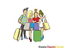 Shopping im Urlaub - Menschen, Menschenbilder, Cliparts Menschen
