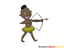 Urmensch mit Schießbogen Balletttänzerin