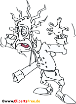 Verrückter Professor Clipart schwarz-weiss und transparent