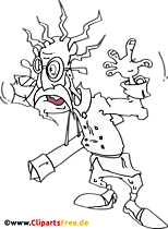 Verrückter Professor Clipart schwarz-weiss und transparent