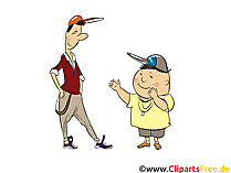 Zwei Jungen sprechen, Dialog, Gespräch - Menschen, Menschenbilder, Cliparts Menschen