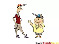 Zwei Jungen sprechen, Dialog, Gespräch - Menschen, Menschenbilder, Cliparts Menschen