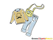 Pullover, Jenas, Tasche Clipart, Bild, Illustration kostenlos