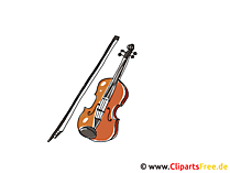 Geige mit Geigenbogen Clipart