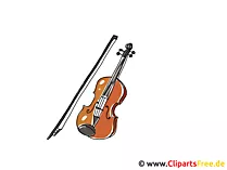 Geige mit Geigenbogen Clipart