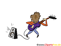 Gitarre spielen Cartoon, Clipart, Bild, Illustration