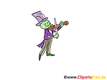 Heuschrecken spielt Geige Comic, Cartoon, Clipart, Bild, Zeichnung, Illustration free