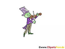 Heuschrecken spielt Geige Comic, Cartoon, Clipart, Bild, Zeichnung, Illustration free