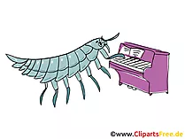 Klavier spielen Comic, Cartoon, Clipart, Bild, Zeichnung, Illustration gratis
