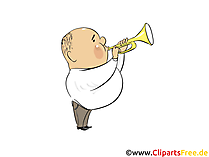 Mann spielt Trompete