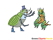 Orchester Comic, Cartoon, Clipart, Bild, Zeichnung, Illustration gratis